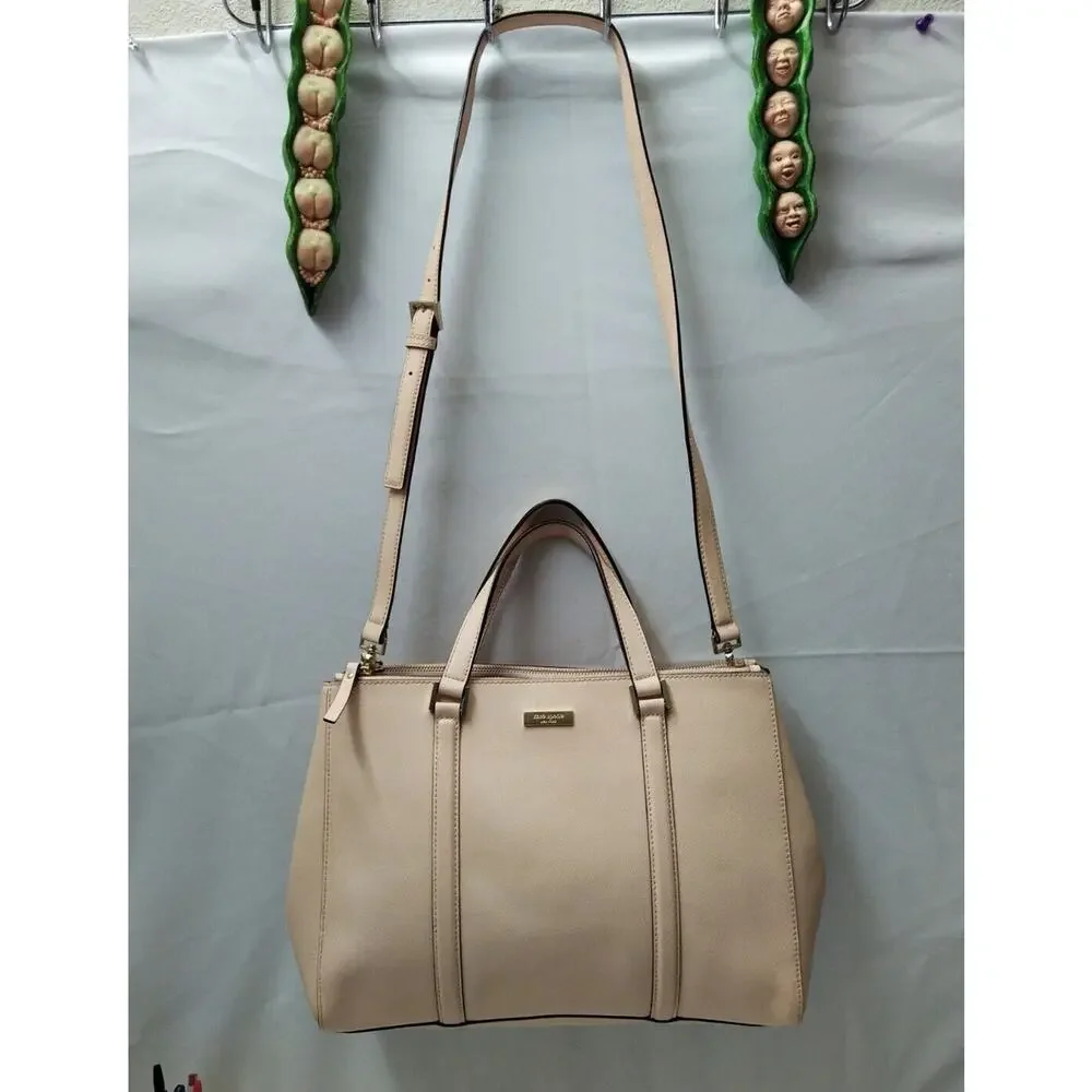 Kate Spade Newbury Lane Loden Satchel Light Pink Saffiano Leather Shoulder Bag